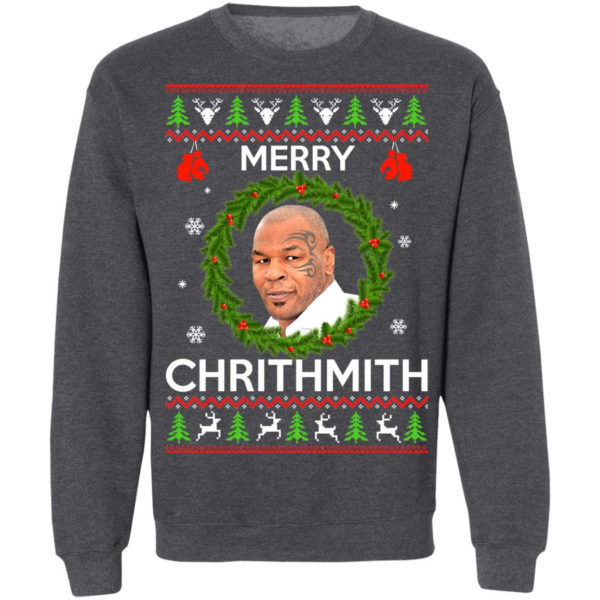 Mike Tyson Merry Chritmith Christmas Sweatshirt Christmas Sweatshirt Dark Heather S