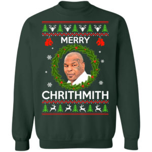 Mike Tyson Merry Chritmith Christmas Sweatshirt Christmas Sweatshirt Forest Green S