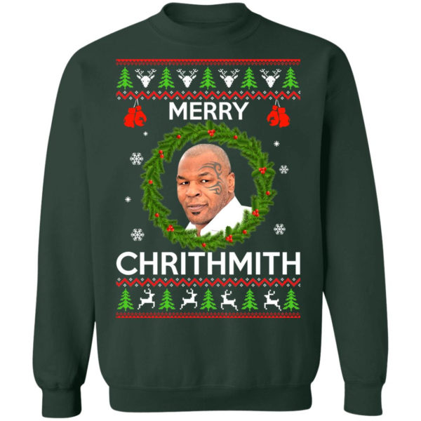 Mike Tyson Merry Chritmith Christmas Sweatshirt Christmas Sweatshirt Forest Green S