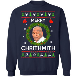 Mike Tyson Merry Chritmith Christmas Sweatshirt Christmas Sweatshirt Navy S