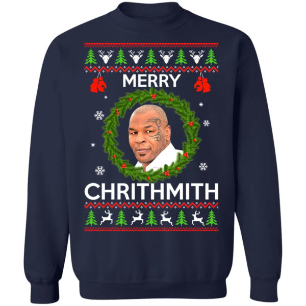 Mike Tyson Merry Chritmith Christmas Sweatshirt Christmas Sweatshirt Navy S