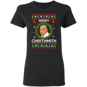Mike Tyson Merry Chritmith Christmas Sweatshirt Gildan Ladies T-Shirt Black S