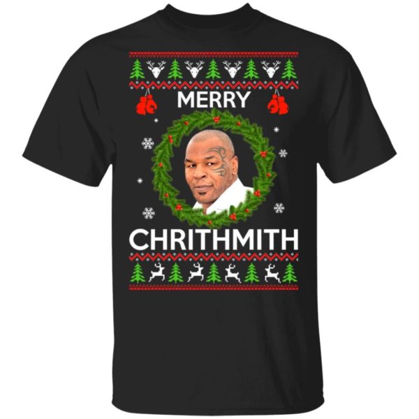 Mike Tyson Merry Chritmith Christmas Sweatshirt Gildan Unisex T-Shirt Black S
