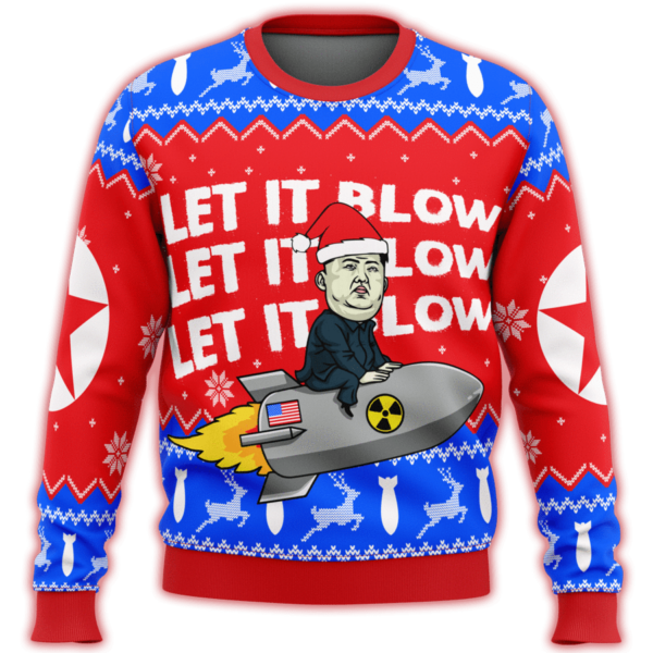 Missile American Let It Blow Christmas Sweater AOP Sweater Red S