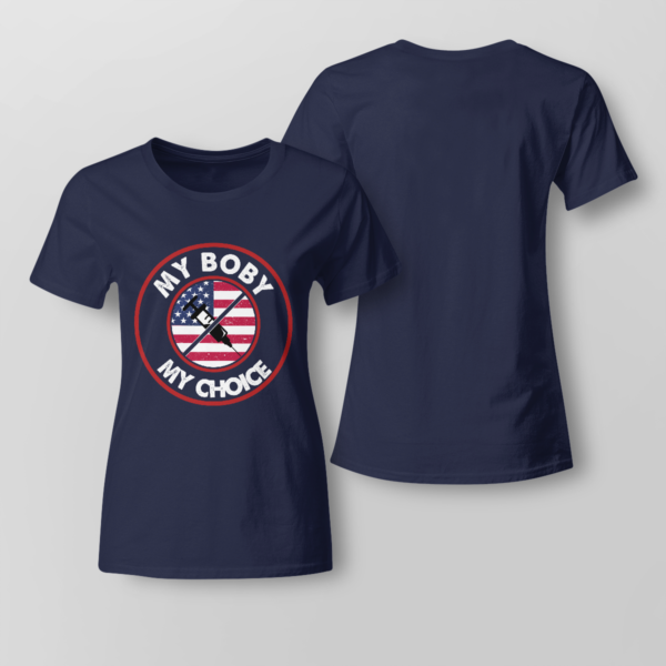 My Body My Choice Anti-Vaccination No Forced Vaccines Shirt Ladies T-shirt Navy XS