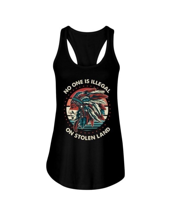 No One Is Illegal On Stolen Land Shirt Ladies Flowy Tank Black S