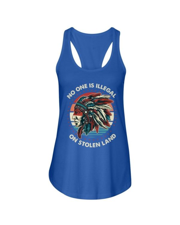 No One Is Illegal On Stolen Land Shirt Ladies Flowy Tank Royal Blue S