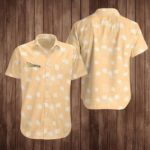 Office Hawaiian Button Shirt S Orange Hawaiian