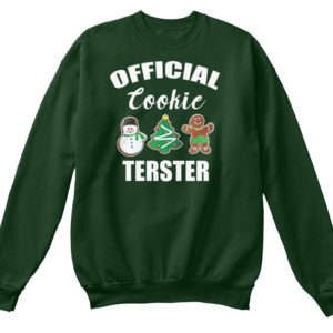 Official Cookie Tester Gingerbread Snowman Christmas Tree Christmas Sweatshirt Sweatshirt Green S