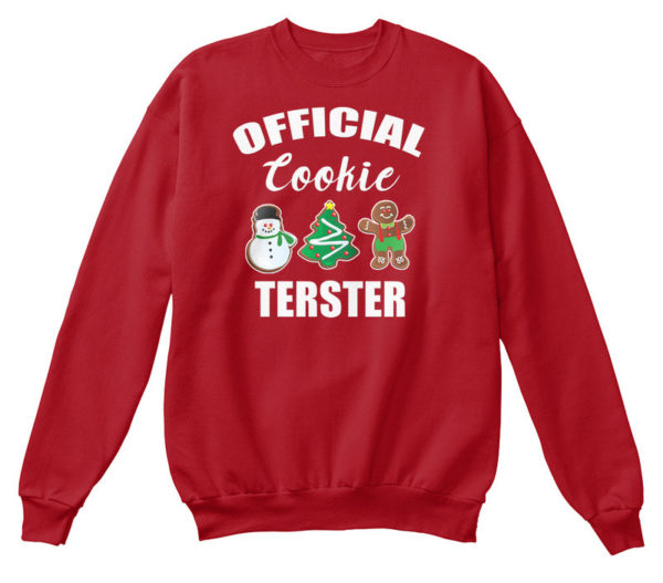 Official Cookie Tester Gingerbread Snowman Christmas Tree Christmas Sweatshirt Sweatshirt Red S