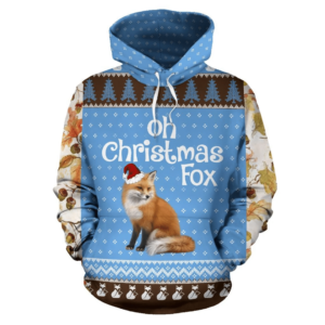 Oh Christmas Fox 3D All Over Print Hoodie 3D Hoodie Blue S