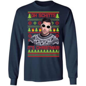 Oh Schitts It’s Christmas Davis Christmas Shirt Long Sleeve Navy S