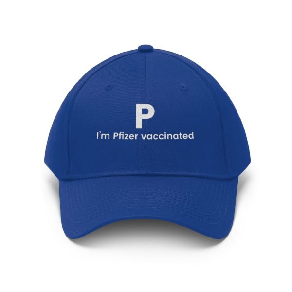 P I’m Pfizer Vaccinated Twill Hat, Cap True Royal One size