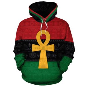 Pan African Ankh African Life Symbol 3D All Over Print Hoodie 3D Hoodie Black S