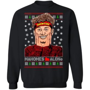 Patric Mahomes alone movie parody football sweatshirt Christmas Sweatshirt Black S