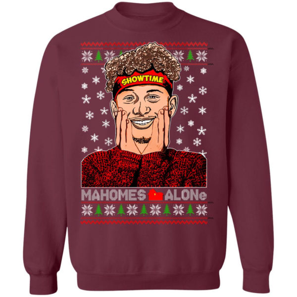 Patric Mahomes alone movie parody football sweatshirt Christmas Sweatshirt Maroon S