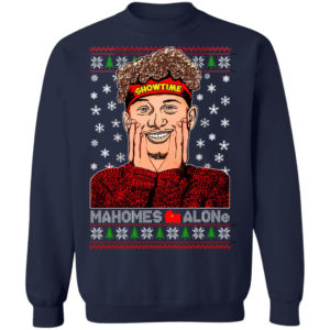 Patric Mahomes alone movie parody football sweatshirt Christmas Sweatshirt Navy S