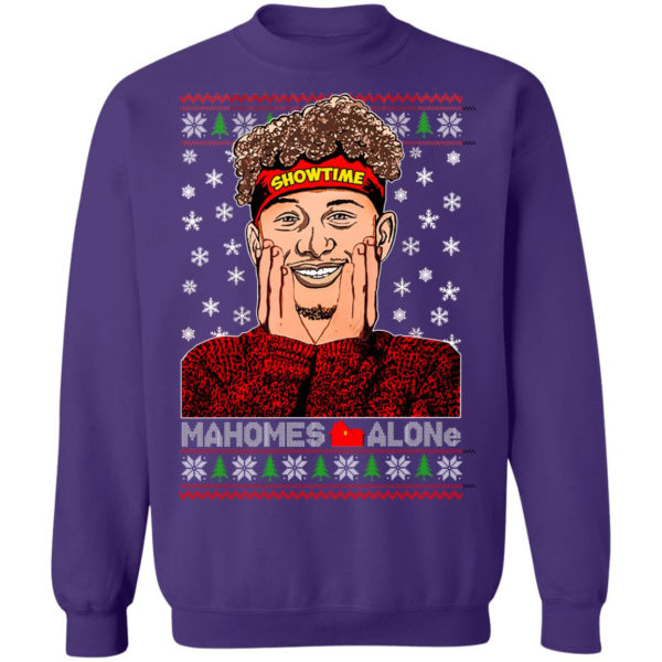 Patric Mahomes alone movie parody football sweatshirt Christmas Sweatshirt Purple S