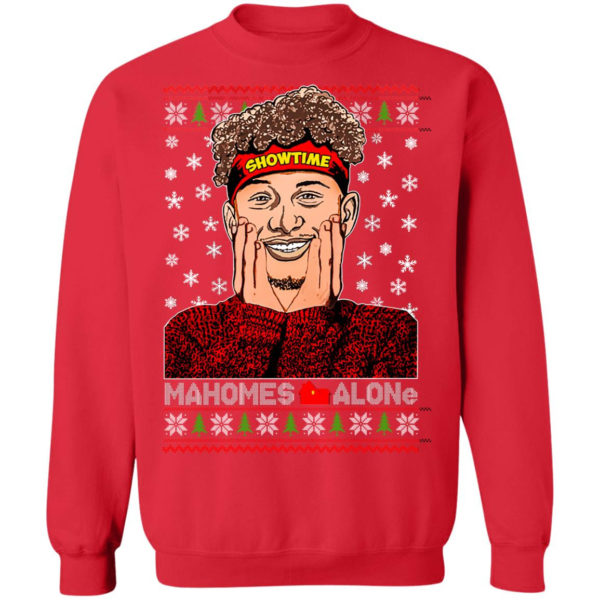 Patric Mahomes alone movie parody football sweatshirt Christmas Sweatshirt Red S