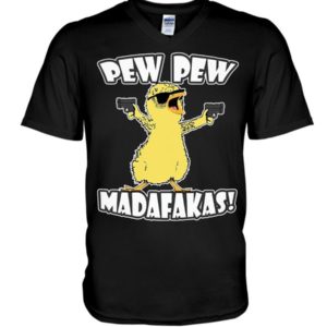 Pew Pew Madafakas Chicken Shirt V-Neck T-Shirt Black S