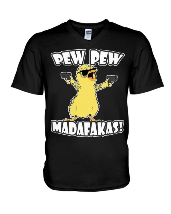 Pew Pew Madafakas Chicken Shirt V-Neck T-Shirt Black S