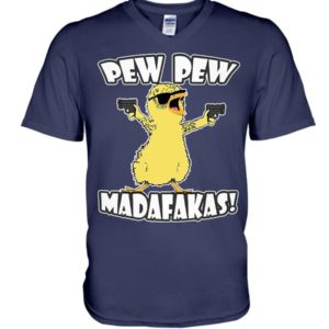 Pew Pew Madafakas Chicken Shirt V-Neck T-Shirt Navy S