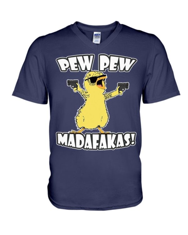 Pew Pew Madafakas Chicken Shirt V-Neck T-Shirt Navy S