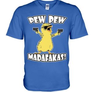 Pew Pew Madafakas Chicken Shirt V-Neck T-Shirt Royal Blue S