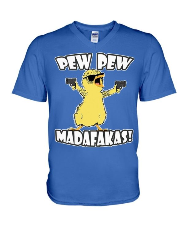 Pew Pew Madafakas Chicken Shirt V-Neck T-Shirt Royal Blue S