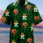 Pi Pumpkin Halloween Hawaiian Shirt Short-Sleeve Hawaiian Shirt Black S