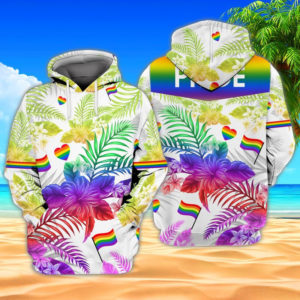 Pride Purple Flower Flag Colors 3D Shirt 3D Hoodie Purple S