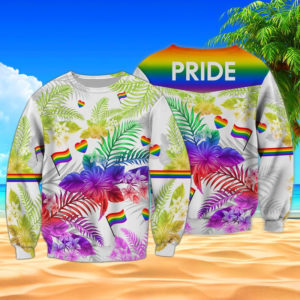 Pride Purple Flower Flag Colors 3D Shirt 3D Sweatshirt Purple S