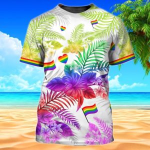 Pride Purple Flower Flag Colors 3D Shirt 3D T-Shirt Purple S