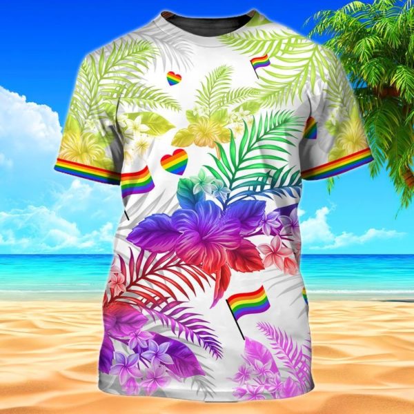 Pride Purple Flower Flag Colors 3D Shirt 3D T-Shirt Purple S