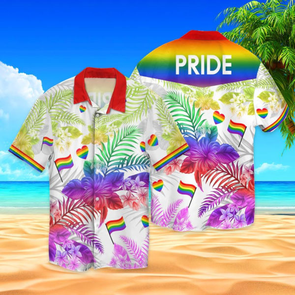 Pride Purple Flower Flag Colors 3D Shirt Hawaiian Shirt Purple S