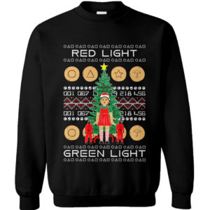 Red Light Green Light Christmas Tree Squid Game Christmas Shirt Sweatshirt Black S