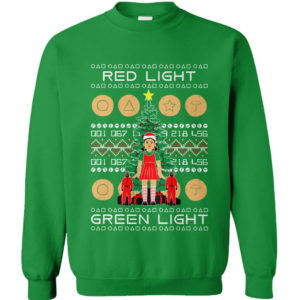 Red Light Green Light Christmas Tree Squid Game Christmas Shirt Sweatshirt Kelly Green S