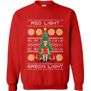 Red Light Green Light Christmas Tree Squid Game Christmas Shirt Sweatshirt Red S