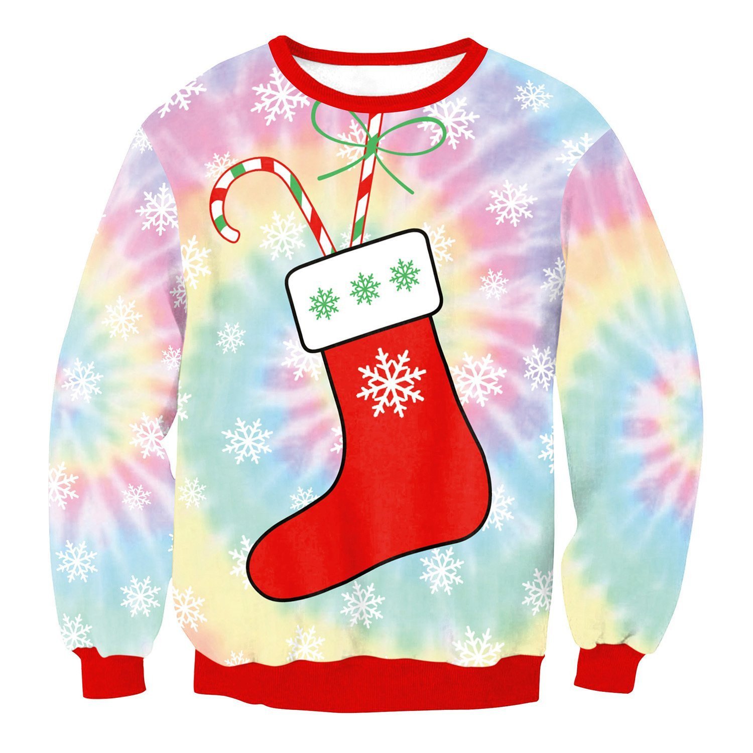 red-stocking-candy-cane-print-loose-christmas-3d-sweater-aop-sweater-red-s.jpeg Red Stocking Candy Cane Print Loose Christmas 3D Sweater AOP Sweater Red S