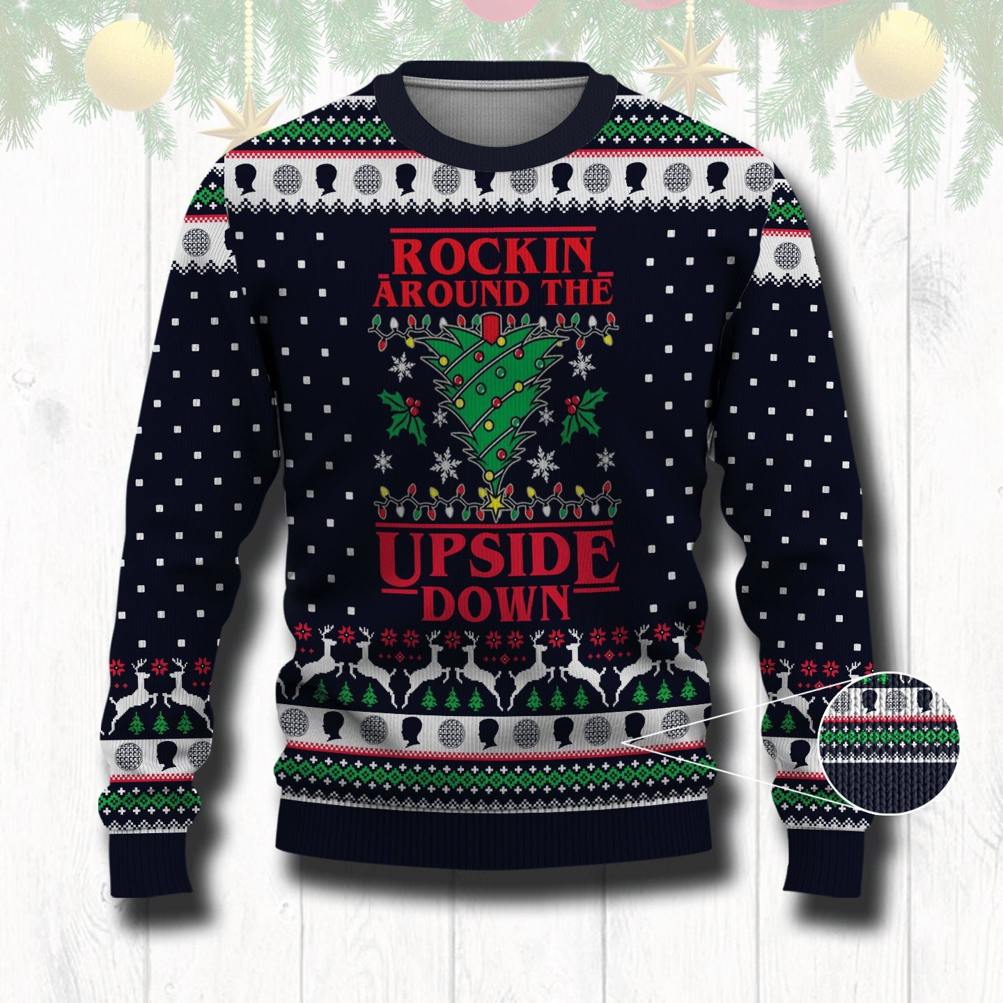 rocking-around-the-upside-down-christmas-tree-sweater-aop-sweater-navy-s.jpeg Rocking Around The Upside Down Christmas Tree Sweater AOP Sweater Navy S