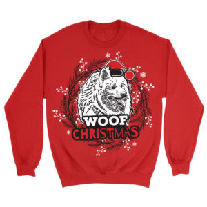 Samoyed Ugly Woof Dog Lover Christmas Sweatshirt product photo 3
