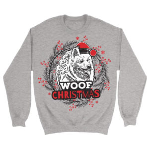 Samoyed Ugly Woof Dog Lover Christmas Sweatshirt product photo 4