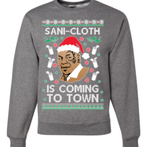 Sani Cloth is Coming to Town Christmas Sweatshirt Sweatshirt Heather Grey S