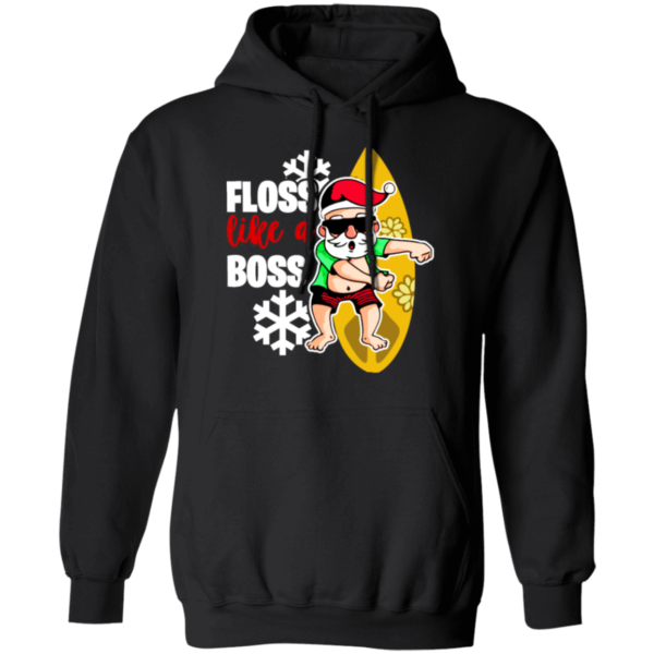 Santa Claus Surfing Floss Like A Boss T-Shirt Hoodie Hoodie Black S