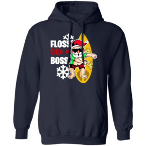 Santa Claus Surfing Floss Like A Boss T-Shirt Hoodie Hoodie Navy S