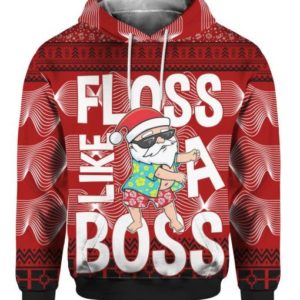 Santa Floss Like A Boss 3D All Over Print 3D Shirt 3D Hoodie Red S