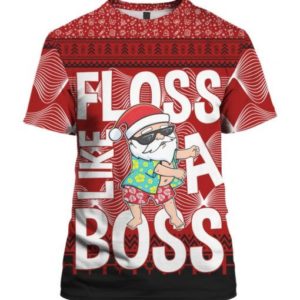 Santa Floss Like A Boss 3D All Over Print 3D Shirt 3D T-Shirt Red S