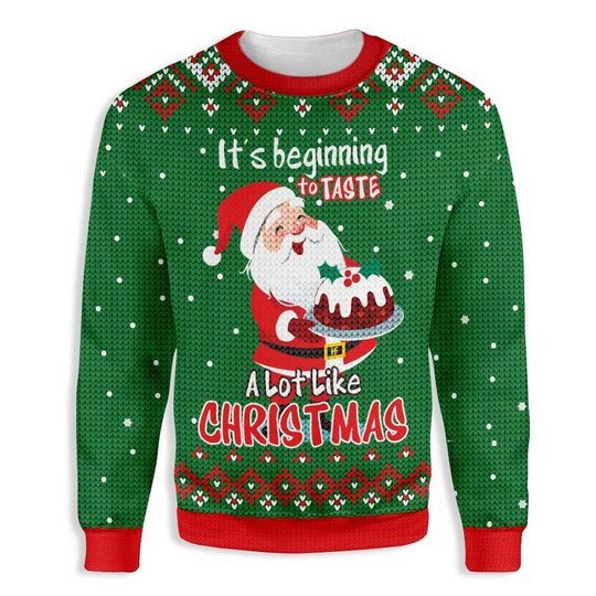 santa-its-beginning-to-taste-a-lot-like-christmas-sweat-baking-sweater-aop-sweater-green-s.jpeg Santa It's Beginning To Taste A Lot Like Christmas Sweat Baking Sweater AOP Sweater Green S
