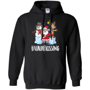 Santa Snowman Reindeer Falala Flossing Christmas Shirt Hoodie Black S