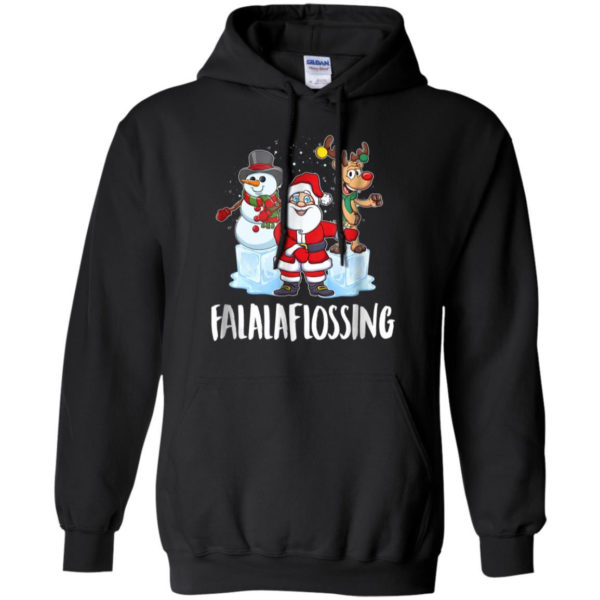 Santa Snowman Reindeer Falala Flossing Christmas Shirt Hoodie Black S